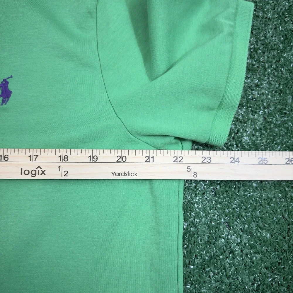 Polo Ralph Lauren Men's‎ XL Green Short Sleeve Polo Shirt Purple Pony Logo